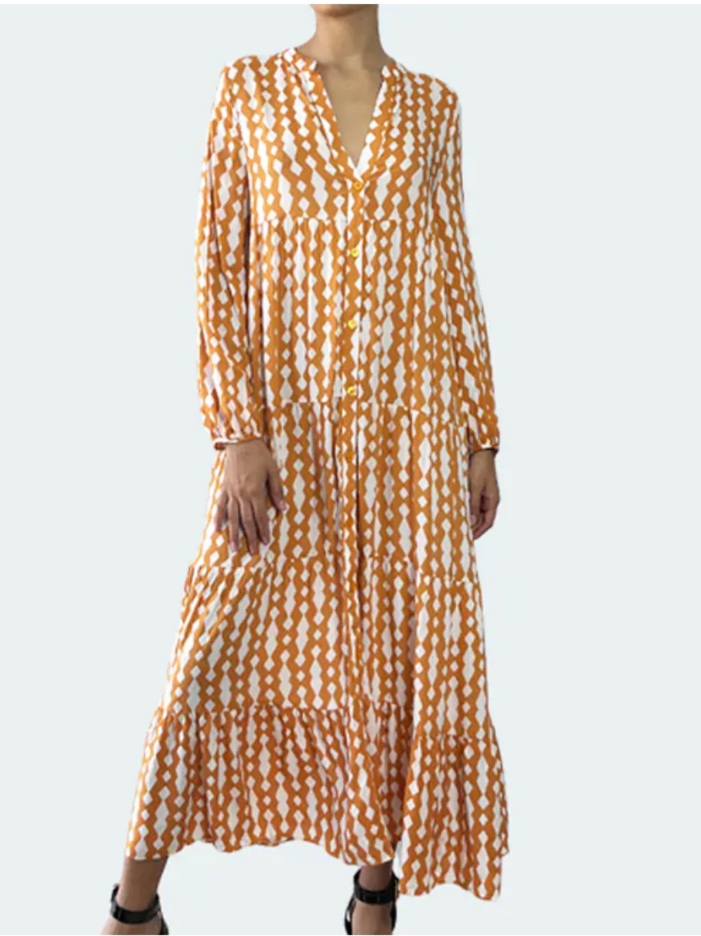 Zara Patterned Maxi Dress in Size Small